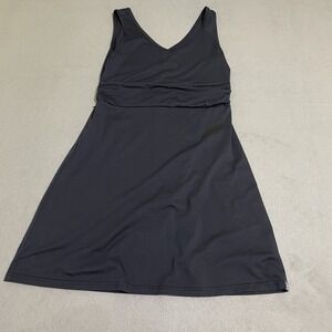 Title Nine Breeze Dress Medium Black Zip Pocket Tencel Blend Fit Flare Outdoor